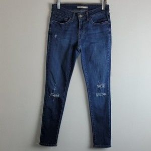 Levi's 711 skinny jean Sz 27 Mid Rise Distressed